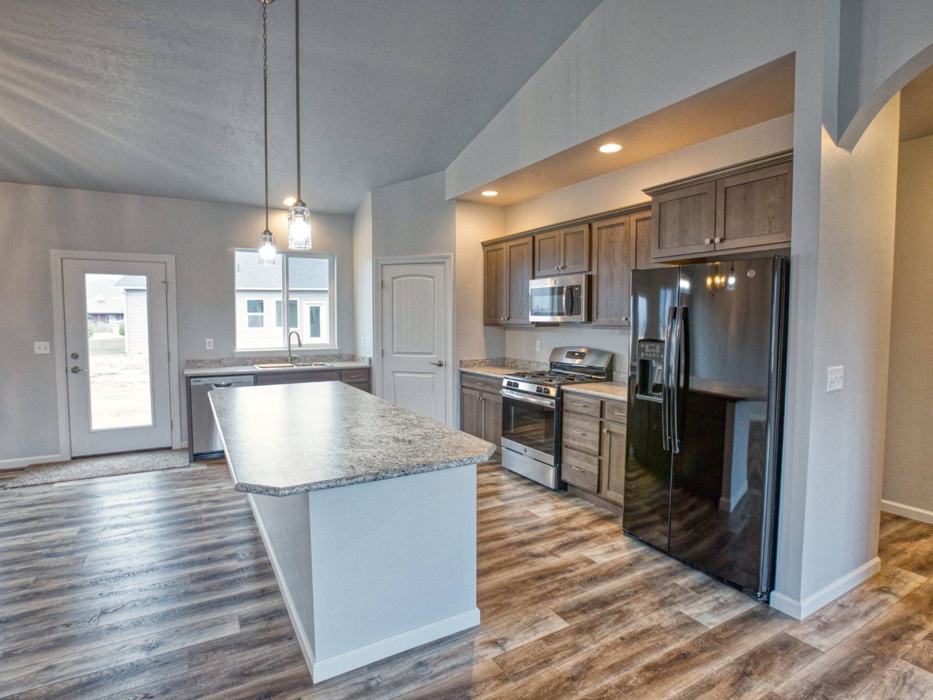 Kitchen in the Canyon Ferry model home - built by Big Sky Builders in Hamilton, MT