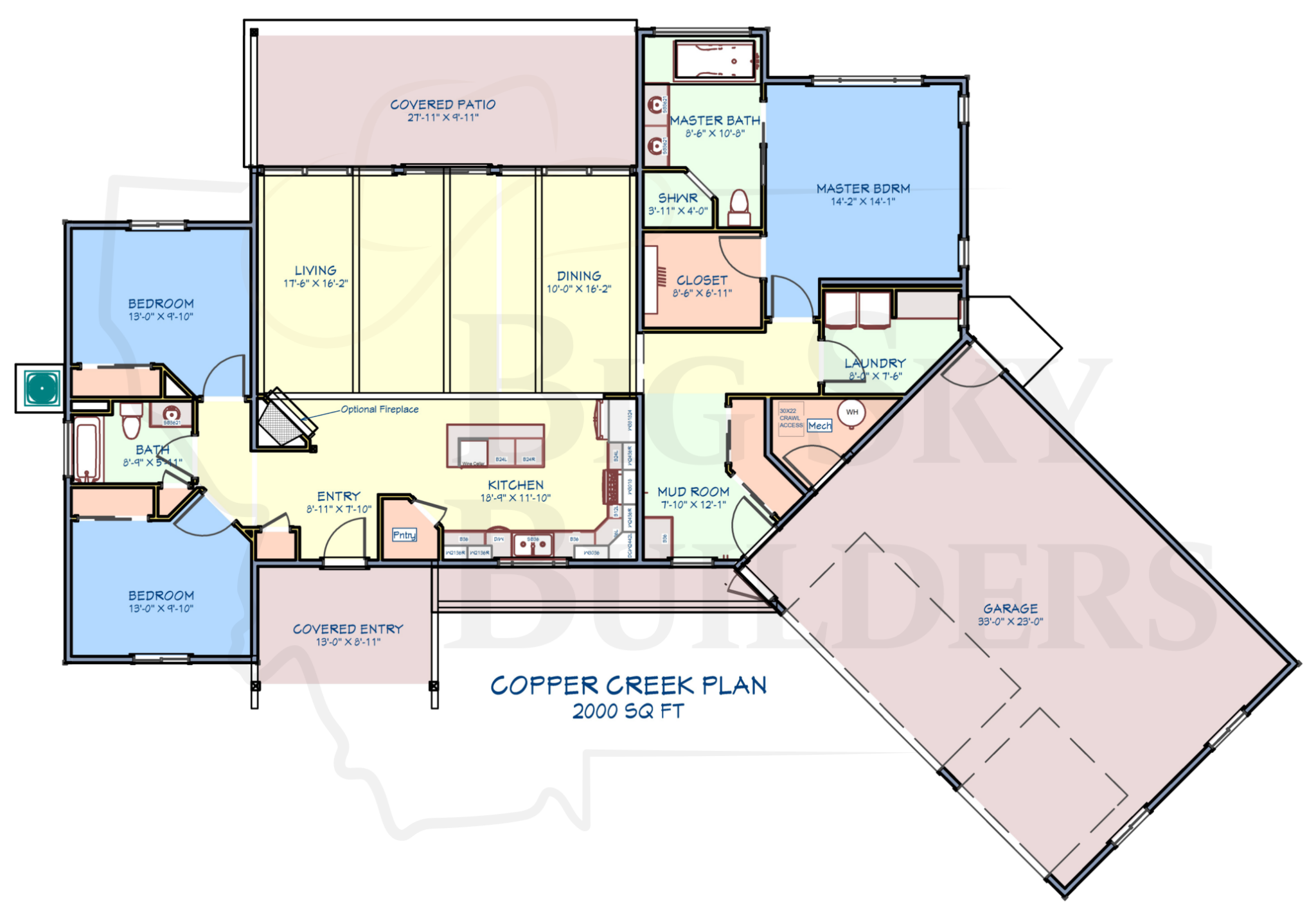 The Copper Creek model home floor plan - By Big Sky Builders