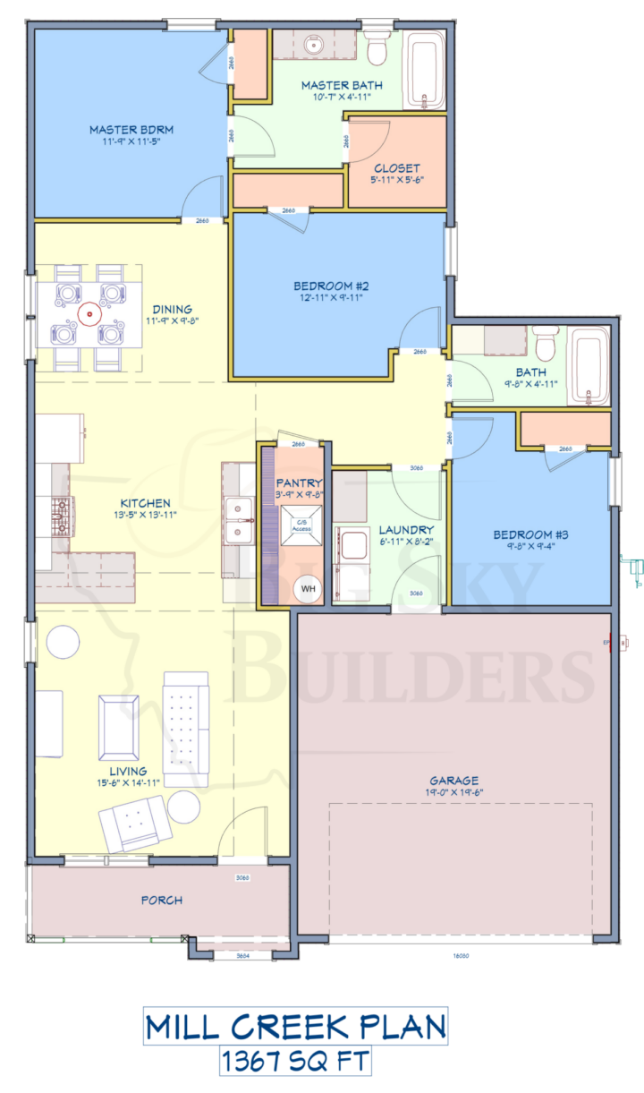 The Mill Creek Floor Plan Big Sky Builders