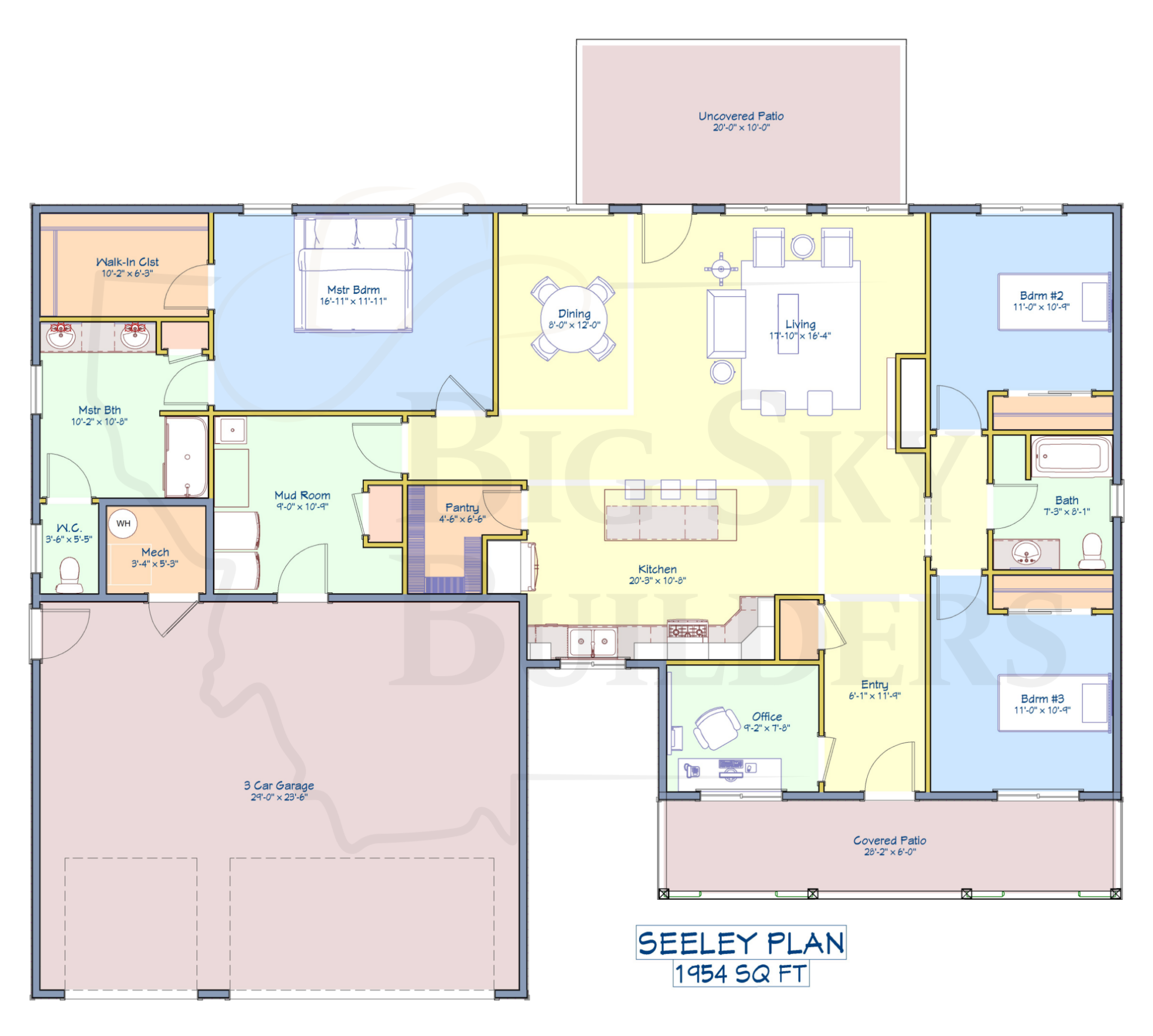 The Seeley Model Home Floor Plan - by Big Sky Builders