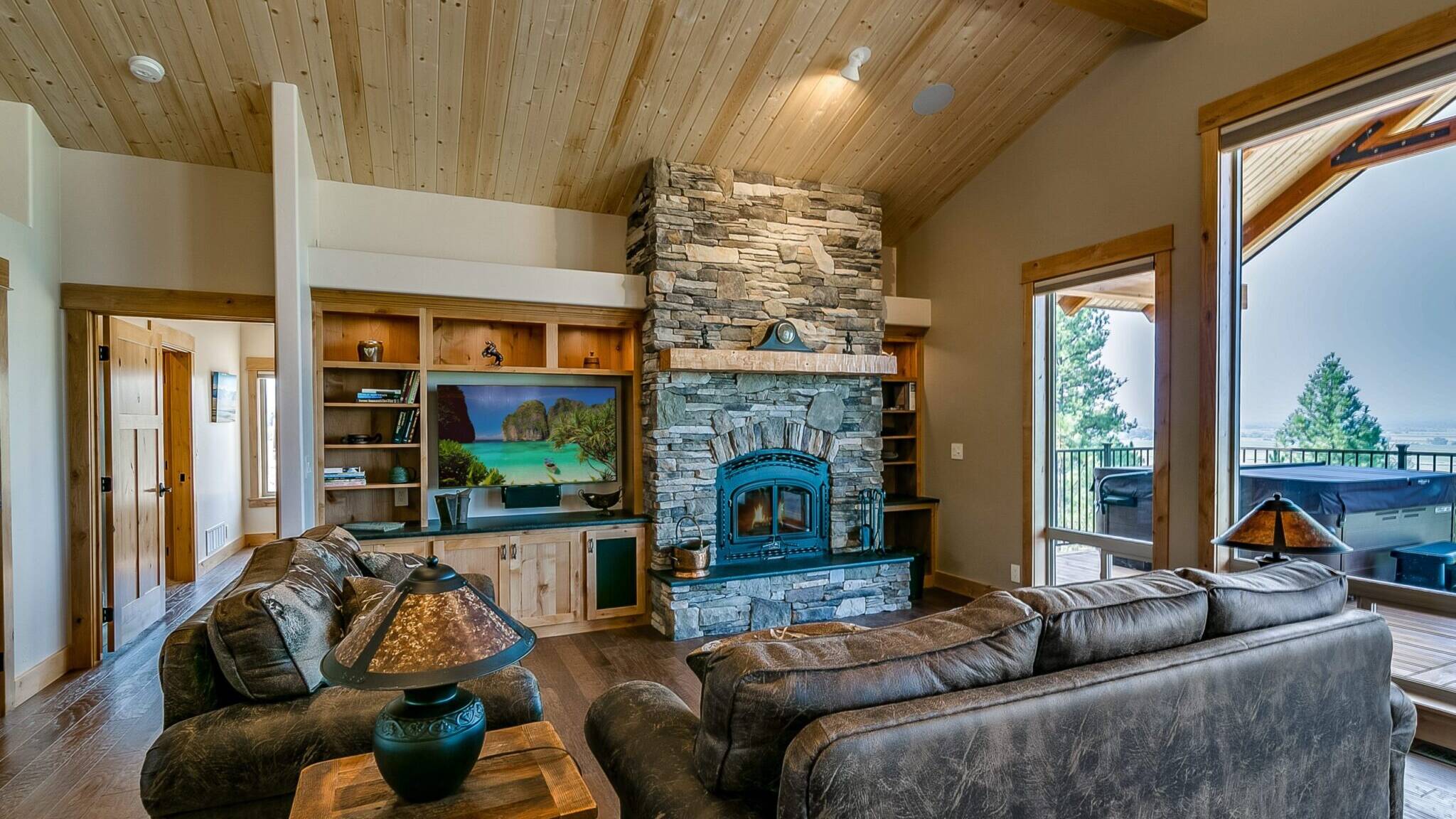Living Room in a custom home built by Big Sky Builders near Stevensville, Montana