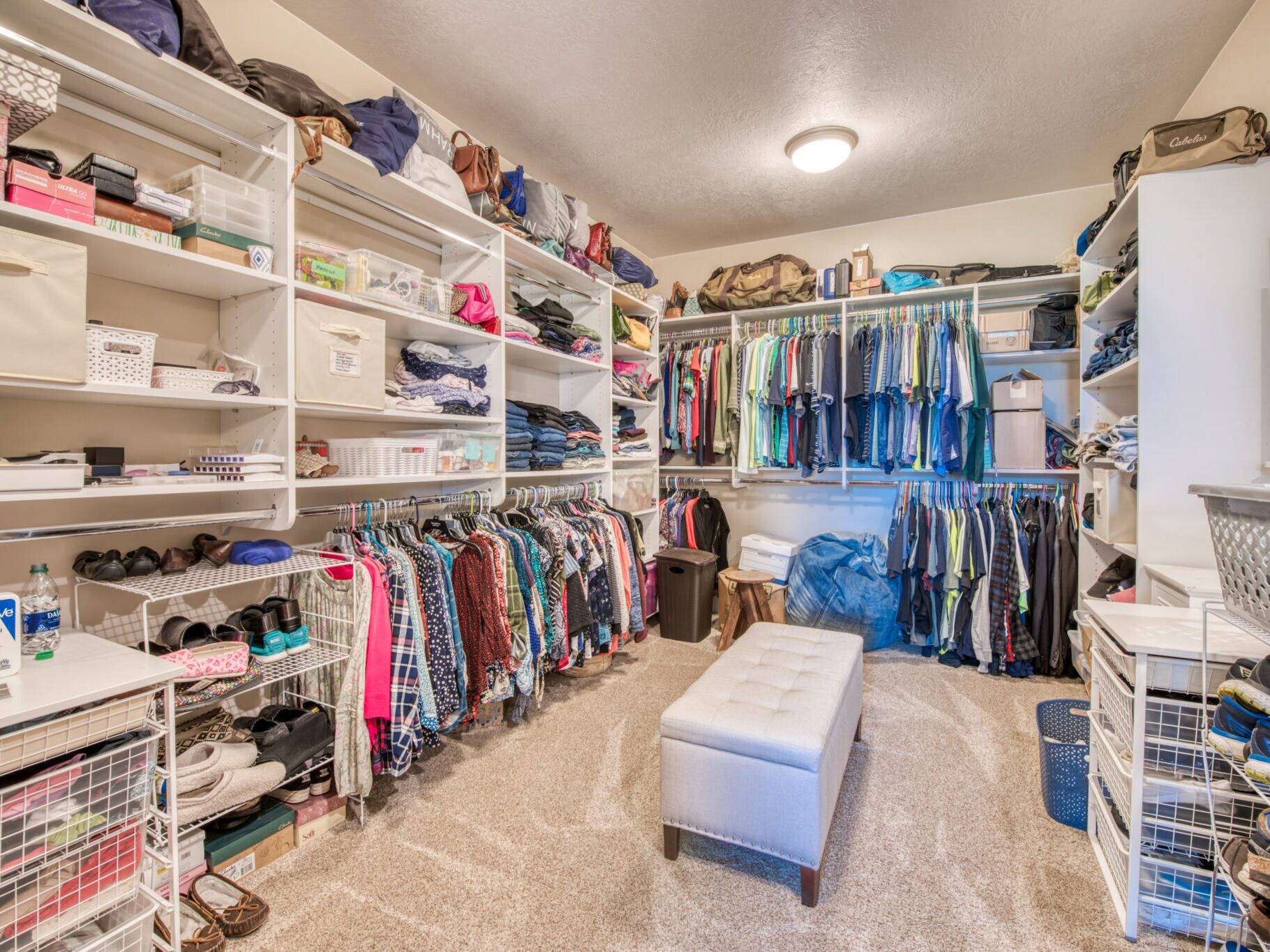 Large master closet in a custom home built by Big Sky Builders of Montana in Hamilton, MT