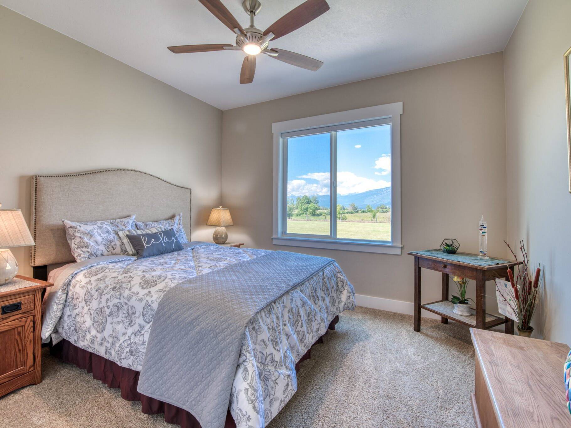 Bedroom in a custom home built by Big Sky Builders of Montana in Hamilton, MT