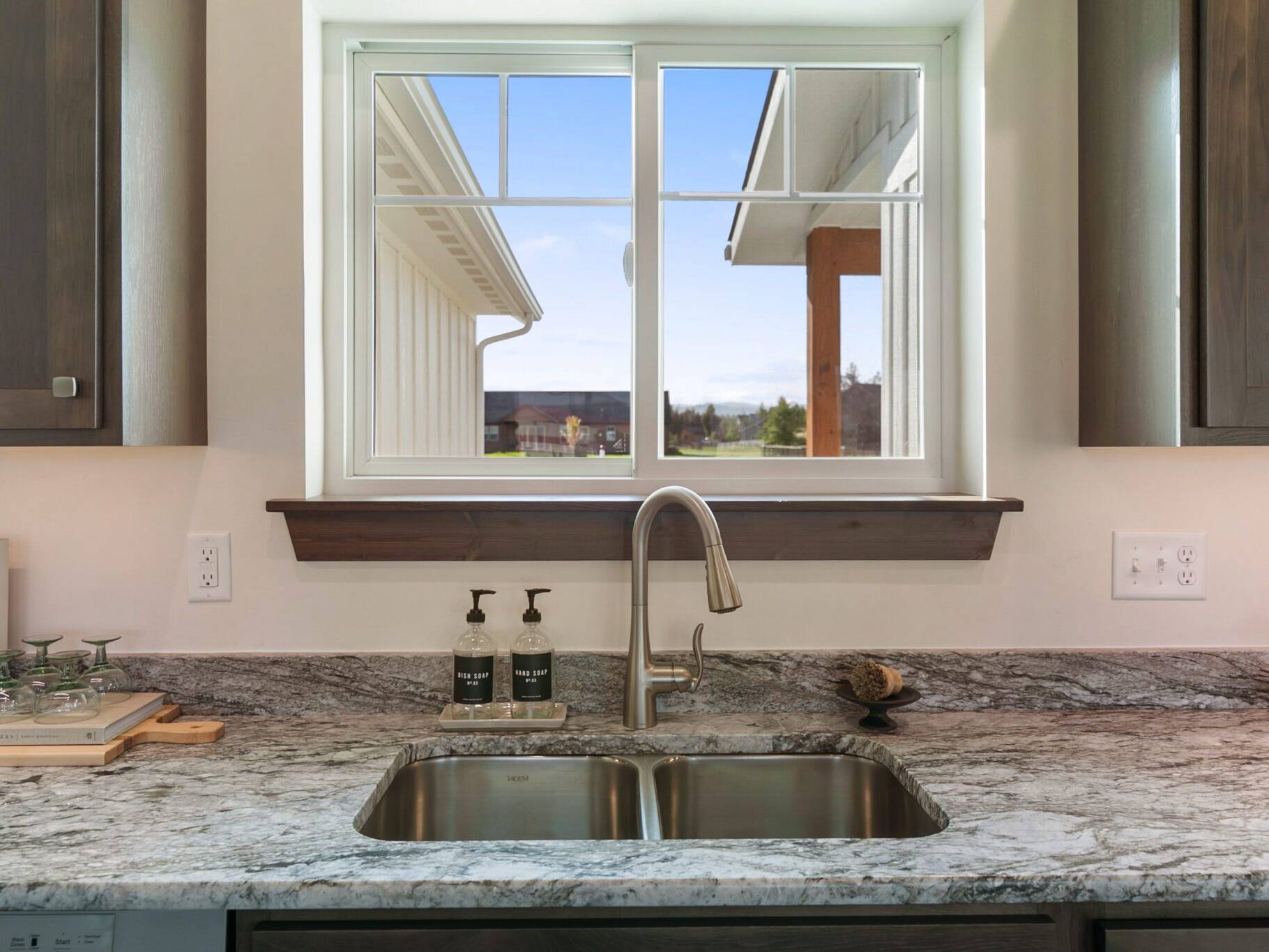 Kitchen sink in The Seeley model home - Built by Big Sky Builder in Hamilton, MT