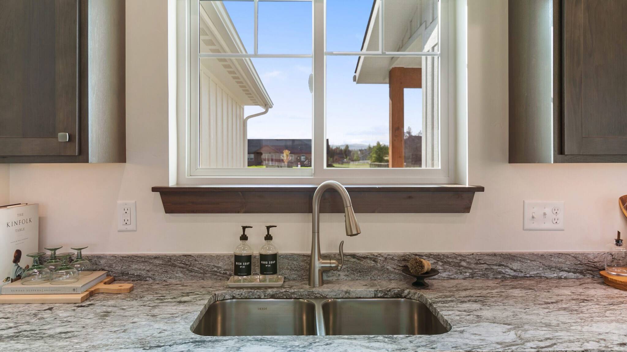 Kitchen sink in The Seeley model home - Built by Big Sky Builder in Hamilton, MT
