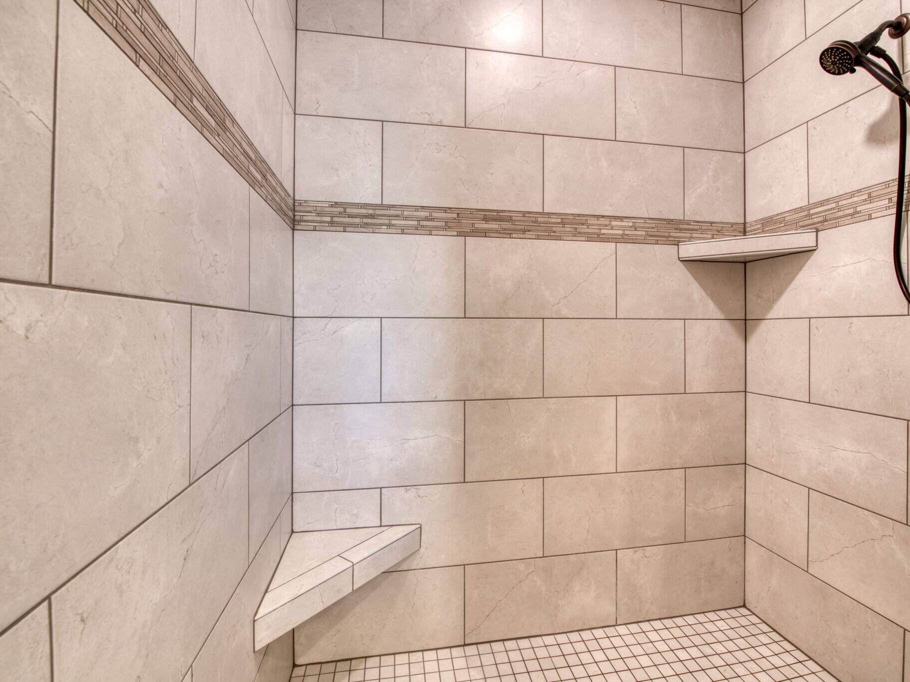 Tile shower in a custom home near Hamilton, MT.