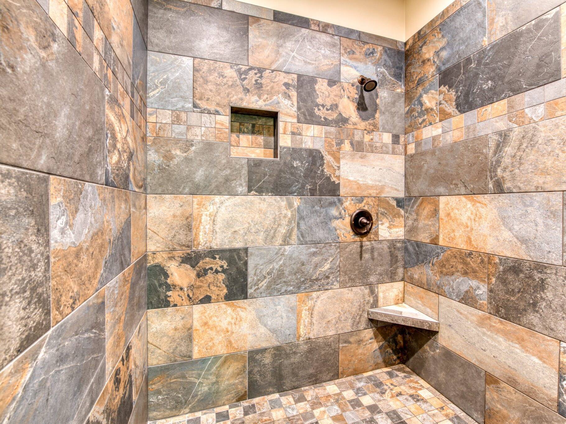 Tile master shower in a custom home near Hamilton, MT