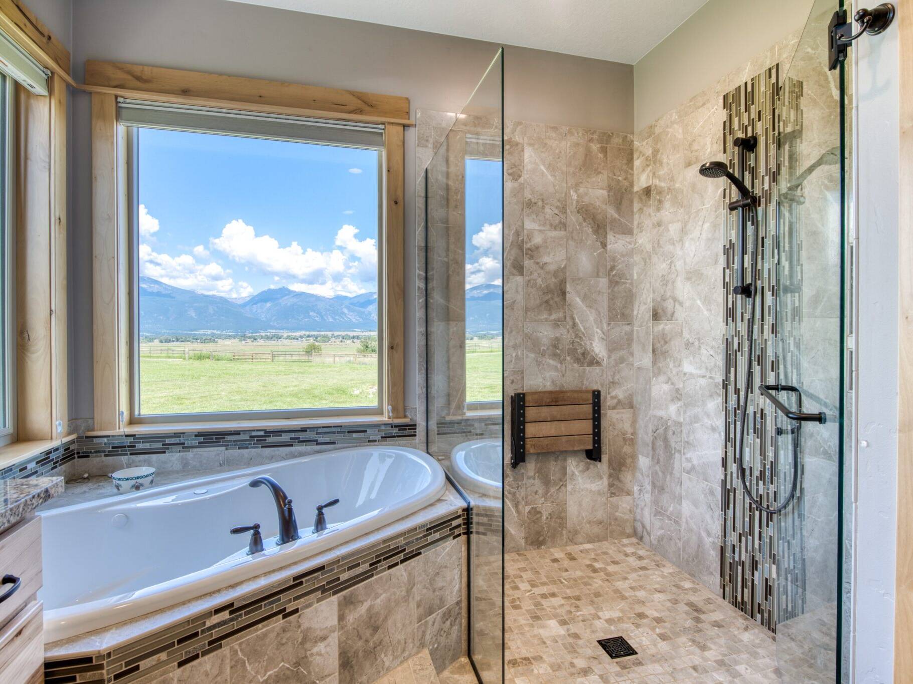 Master bathroom in a custom home built by Big Sky Builders in Stevensville, MT