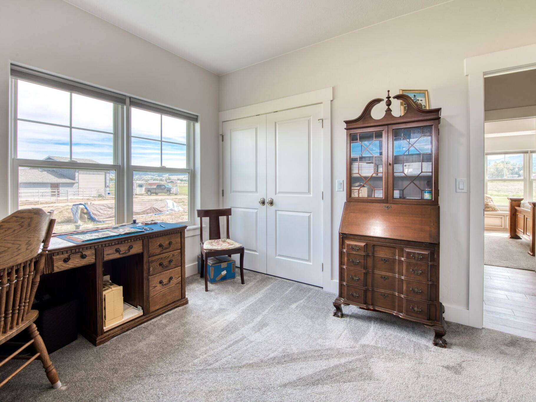 Sewing room/Guest bedroom in a custom home built by Big Sky Builders in Stevensville, MT