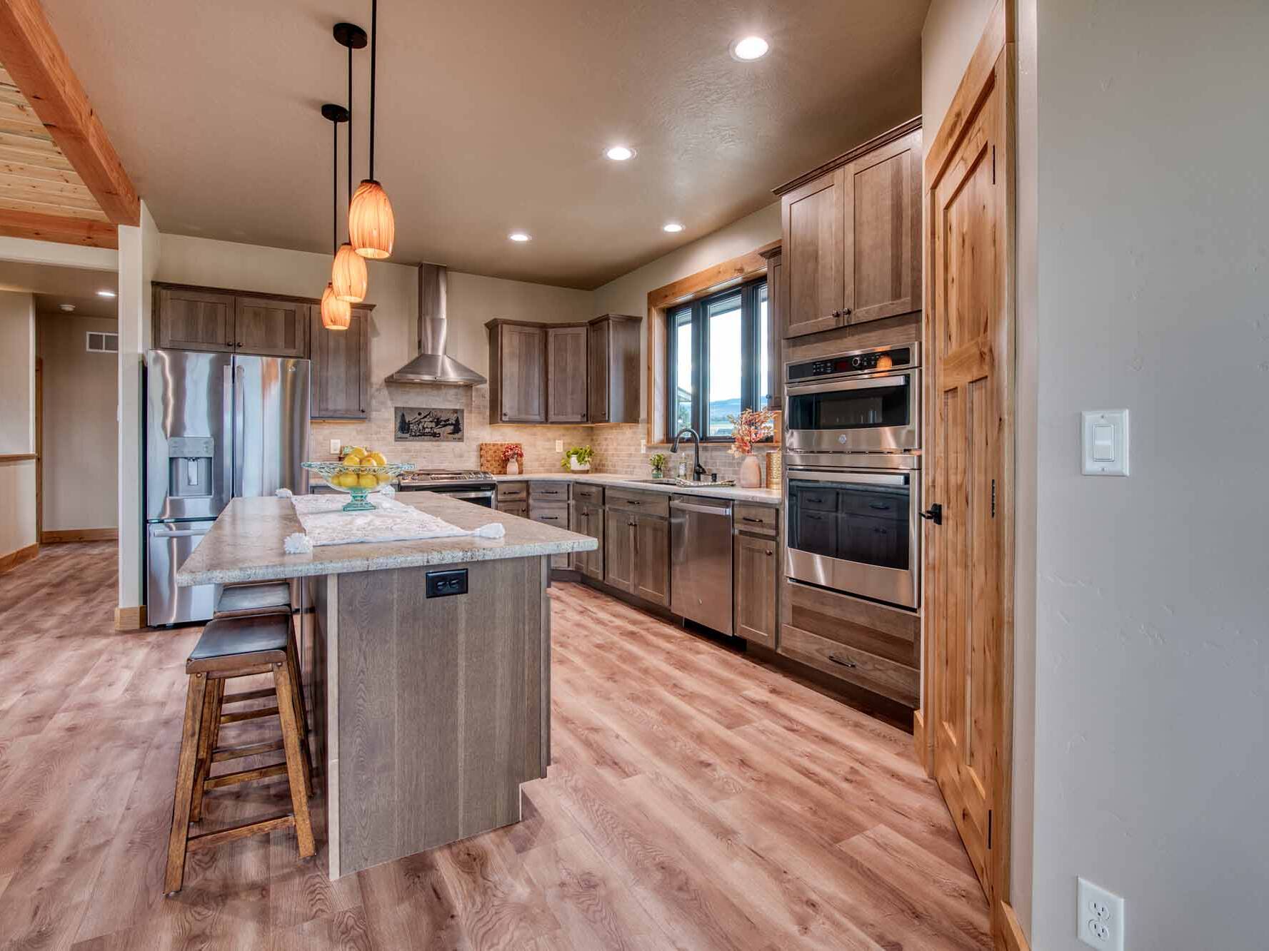 Kitchen in a custom home built by Big Sky Builders in Stevensville, MT