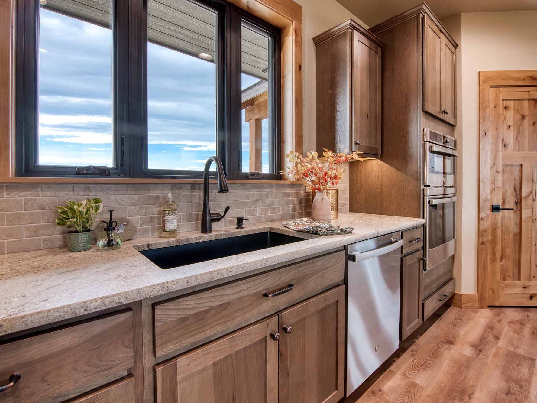 Kitchen Sink in a custom home built by Big Sky Builders in Stevensville, MT
