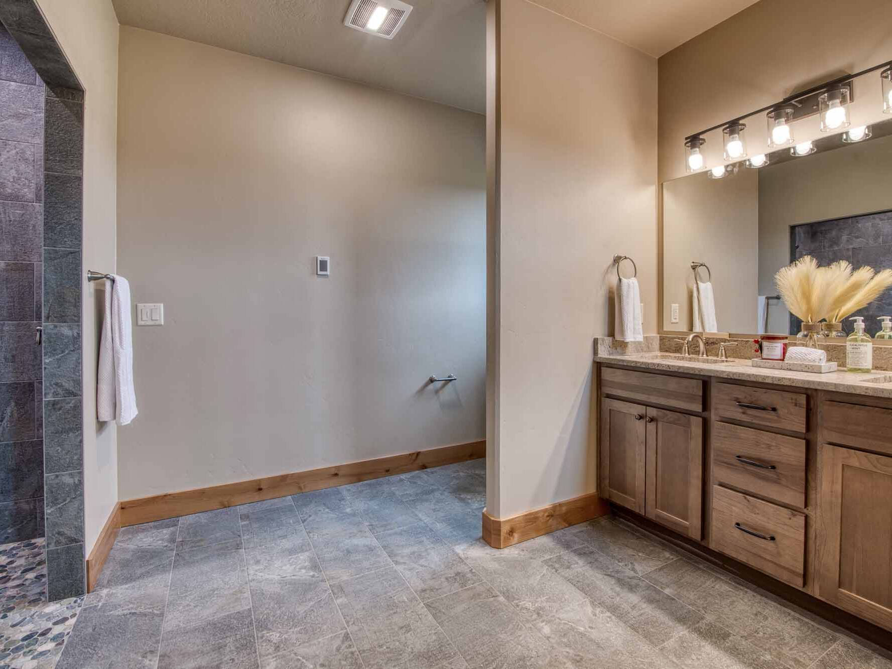 Master Bathroom in a custom home built by Big Sky Builders in Stevensville, MT